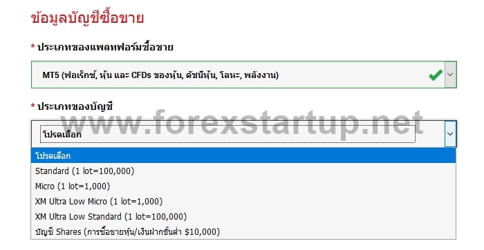 เปิดบัญชี xm แบบไหนดี -xm-type-account-micro-standard-ultralow-shares-mt5